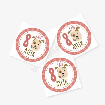 8 Aylık Bebek Etiket online tasarla