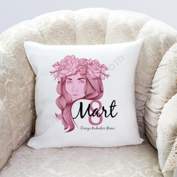 8 Mart Dünya Kadınlar Günü Tasarım Yastık Kılıfı online tasarla