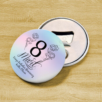 8 Mart Hediyelik Buton Açacak online tasarla