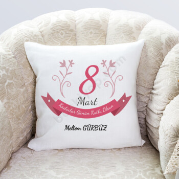 8 Mart Kadınlar Günü Tasarım Yastık online tasarla