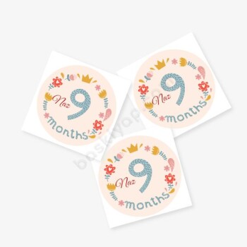 9 Ay Sticker online tasarla