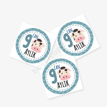 9 Aylık Bebek Etiket online tasarla