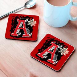 A Harfli Bardak Altlığı online tasarla