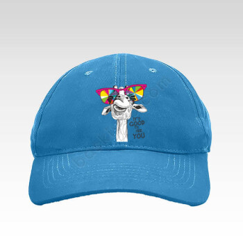 Zürafa Baskılı Açık Mavi Bez Şapka online tasarla