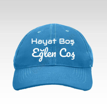 Hayat Boş Eğlen Coş Yazılı Açık Mavi Bez Şapka online tasarla