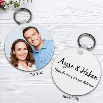 Aile Fotoğraflı Yuvarlak Anahtarlık online tasarla