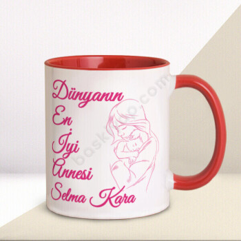 Anneler Günü Kırmızı Kupa Bardak online tasarla