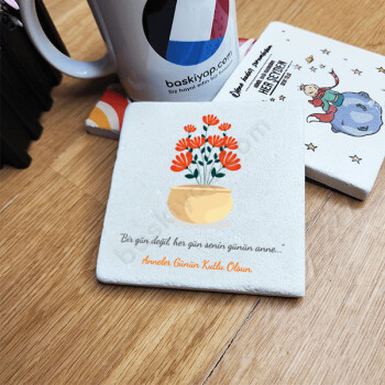 Anneler Gününe Özel Doğal Taş Bardak Altlığı online tasarla