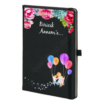 Anneler Gününe Özel Tarihsiz Siyah Ajanda online tasarla