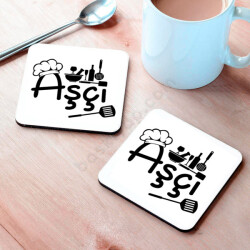 Aşçı Tasarım Bardak Altlığı online tasarla