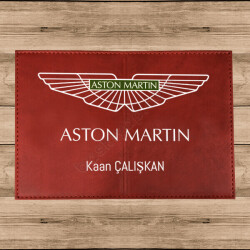 Aston Martin Logo Baskılı Deri Ruhsat online tasarla