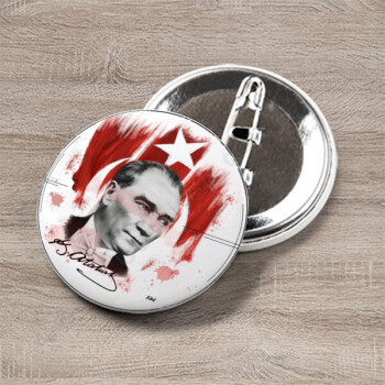 Atatürk Buton Rozet - Kendin Tasarla 44 Mm online tasarla