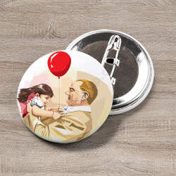 Atatürk Çocuk Sevgisi Buton Rozet online tasarla