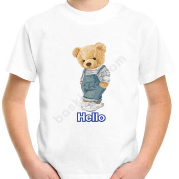 Baskılı Beyaz Çocuk Tişört online tasarla