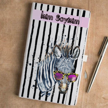 Zebra Tasarımlı Beyaz Ajanda online tasarla