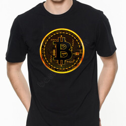 Bitcoin Tasarım Siyah Erkek Tişört online tasarla