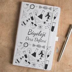 Biyoloji Ders Defteri Tasarım Beyaz Ajanda online tasarla