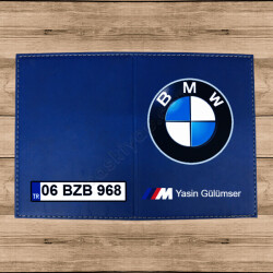 Bmw Tasarımlı Termo Deri Mavi Ruhsat Kabı online tasarla