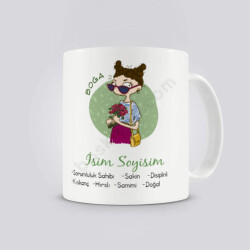 Boğa Burcu Tasarımlı Kendin Tasarla Baskılı Kupa online tasarla