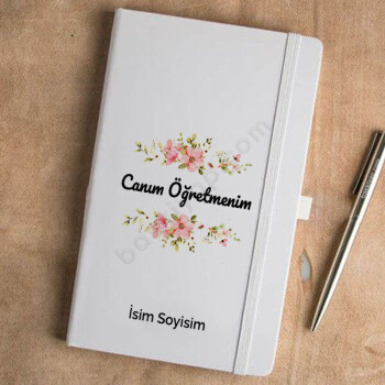 "Canım Öğretmenim" Tasarımlı Beyaz Ajanda online tasarla