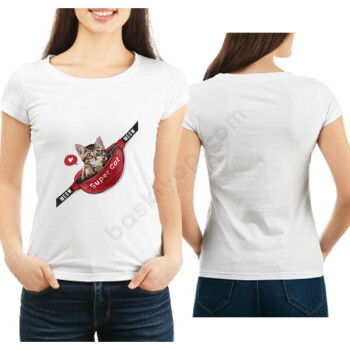 Çantada Kedi Baskılı Tişört online tasarla