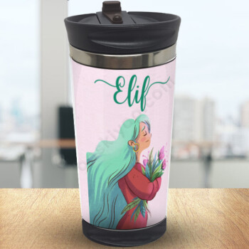 İsimli Kız Görselli Çelik Termos online tasarla