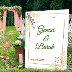 Çerçeveli Sarı Çiçekli Ayaklı Pano online tasarla