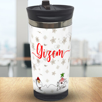 Christmas Tasarımlı Çelik Termos online tasarla