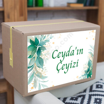 Çicek Desenli Çeyiz Etiketi online tasarla