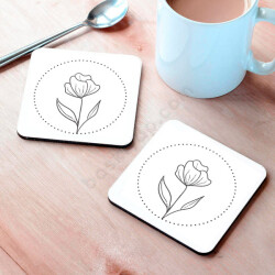 Çiçek Tasarım Bardak Altlığı online tasarla
