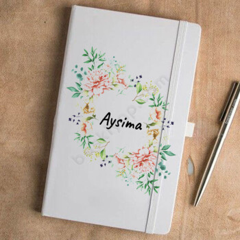 Çiçek Tasarımlı Beyaz Ajanda online tasarla