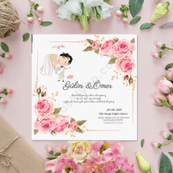 Çiçekli Davetiye online tasarla