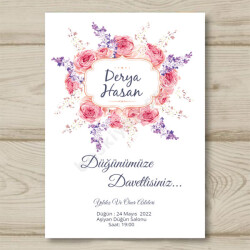 Çiçekli Davetiye online tasarla