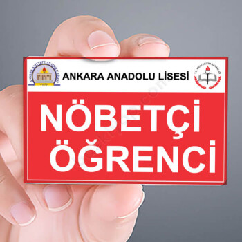 Çipli Plastik Yaka Kartı Nöbetçi Öğrenci online tasarla