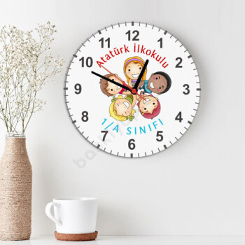 Çocuk Tasarımlı Ahşap Daire Duvar Saati online tasarla