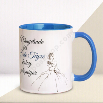 Cute Style Baskılı Mavi Kupa online tasarla