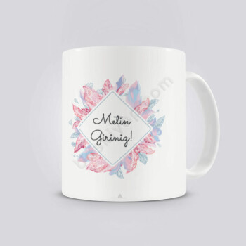 Dekoratif Tüylü Çerçeveli Kişiye Özel Kupa online tasarla