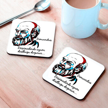 Democritus Tasarımlı Metal Bardak Altlığı online tasarla