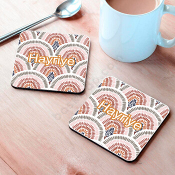 Desenli 3 Metal Bardak Altlığı online tasarla