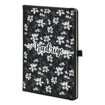 Desenli 4 Siyah Ajanda online tasarla