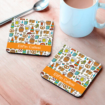 Desenli Bardak Altlığı online tasarla