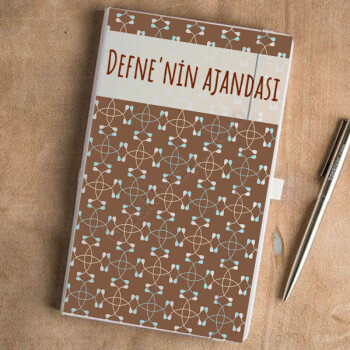 Desenli Beyaz Ajanda online tasarla