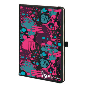 Desenli Siyah Ajanda online tasarla