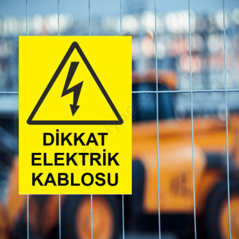 Dikkat Elektrik Kablosu Etiketi online tasarla