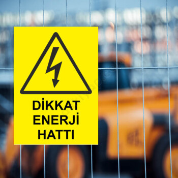 Dikkat Enerji Hattı Etiketi online tasarla