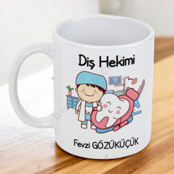 Diş Doktoru Tasarımlı Kişiye Özel Kupa online tasarla