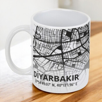 Diyarbakır Şehir Haritası Baskılı Kupa online tasarla