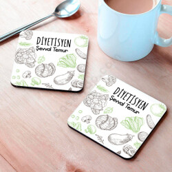 Diyetisyen Tasarım Bardak Altlığı online tasarla