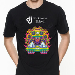 Dj Tasarımlı Baskılı Siyah Tişört online tasarla