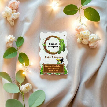 Doğum Günü Temalı İpli Özel Kesim Bulut Davetiye online tasarla